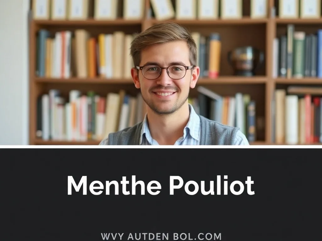 Un bouquet serré de menthe pouliot en fleurs, petites feuilles ovales et tiges rougeâtres, posé sur une table en bois brut, avec un mortier en pierre à côté, baigné d'une lumière douce de fin d'après-midi.