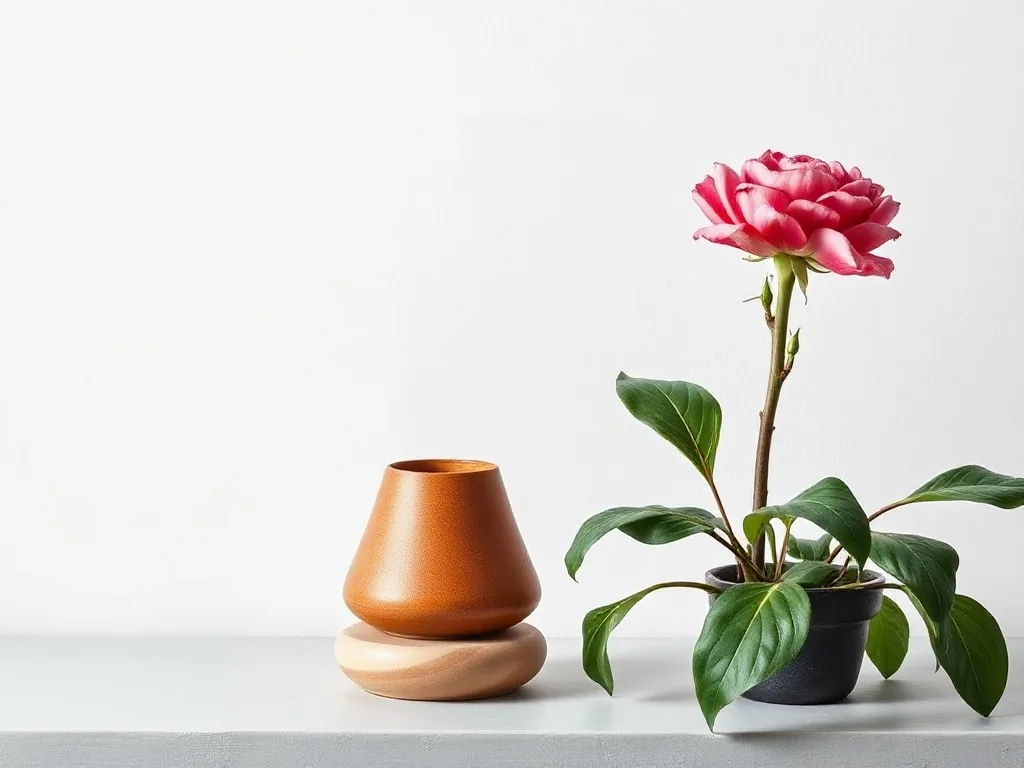 Un plant d'origan en pleine terre, feuillage vert foncé et petites fleurs rose pâle, au milieu d'une rocaille ensoleillée, avec de la lavande en arrière-plan flou.