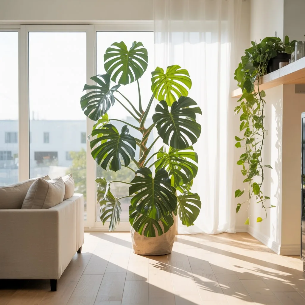 Intérieur lumineux avec plantes vertes